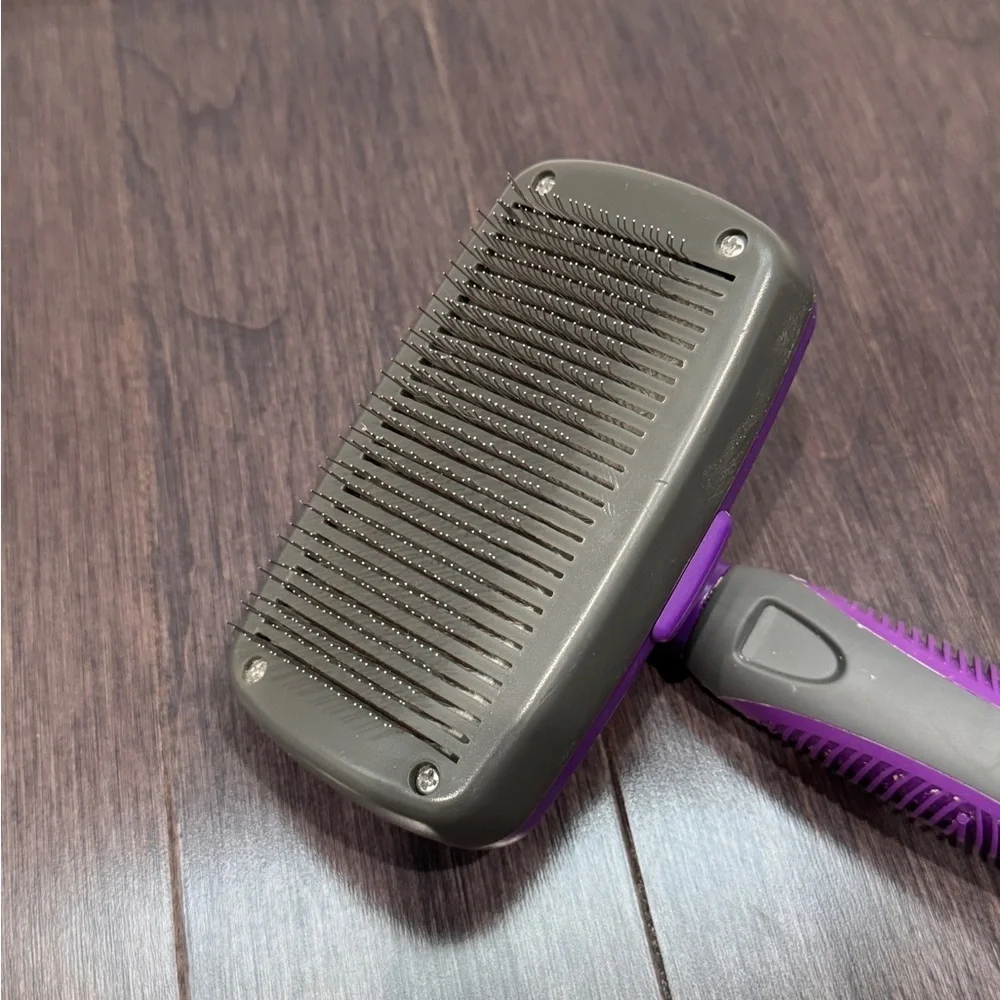 Hertzko Purple Dog Pet Wire Fine Grooming Brush Deshedder